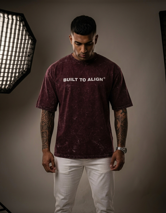 Built to Align Unisex Acid Washed Oversized Tee